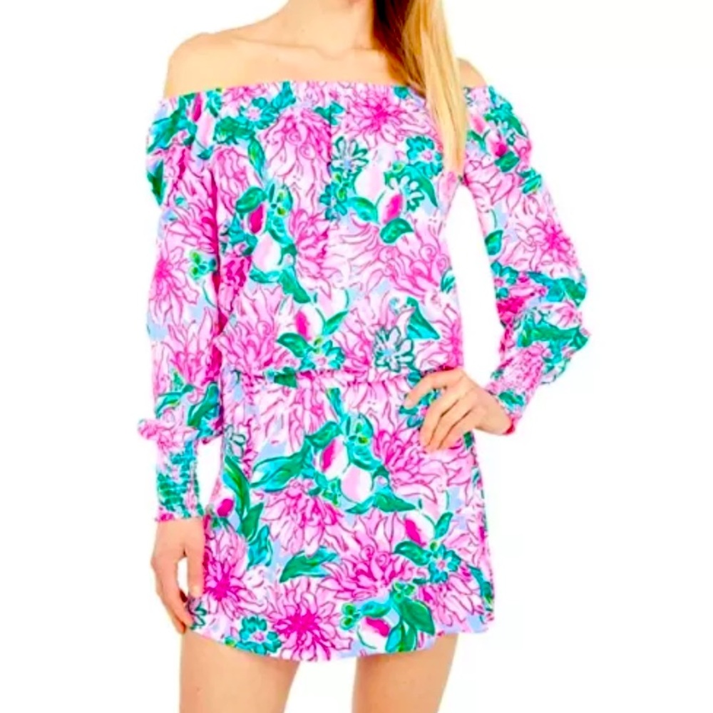 🌺 NWOT Lilly Pulitzer Lana Skort Romper | Pink Blossom Try Your Zest Size XXS/XS